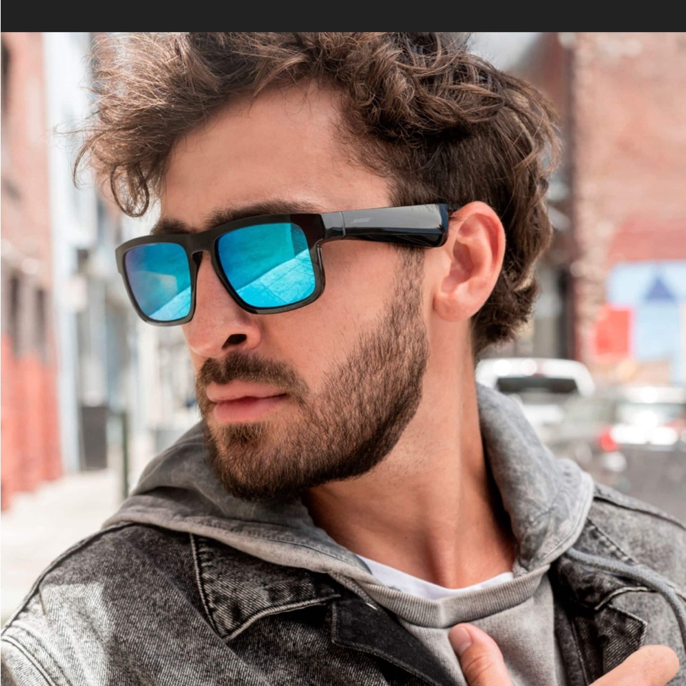 Stylish Bose Tenor Black Sunglasses with Blue Polarized lenses